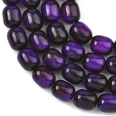 Dyed Imitation Tiger Eye Glass Beads Strands GLAA-H040-02B-1