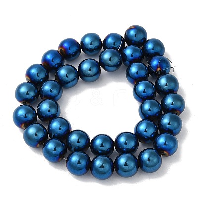 Electroplated Synthetic Magnetic Hematite Beads Strands G-I364-K01-01-1