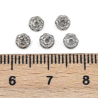Flower Brass Crystal Rhinestone Bead Spacers RB-D302-P-1