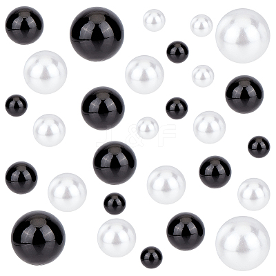 190Pcs 10 Styles Plastic Imitation Pearl Beads KY-SP0001-30-1