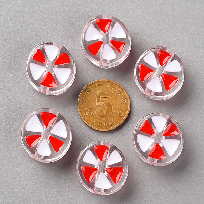 Transparent Enamel Acrylic Beads X-TACR-S155-005F-1