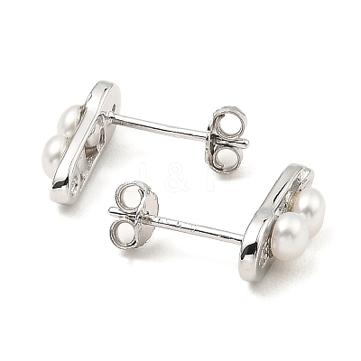 Anti-Tarnish Rhodium Plated 925 Sterling Silver Safety Pin Shape Stud Earrings EJEW-Z024-03P-1