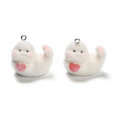 Flocky Opaque Resin Pendants RESI-I335-01P-01-1