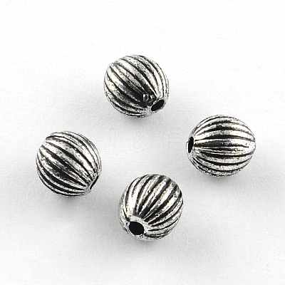 Round Antique Acrylic Corrugated Beads X-PACR-S208-83AS-1