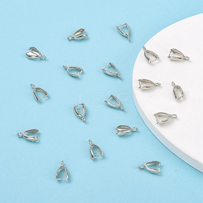 Grade AA Brass Ice Pick Pinch Bails for Pendant Making KK-M008-b-06P-NR-1