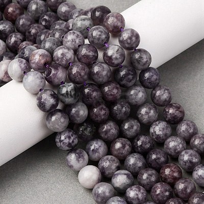 Natural Lepidolite Beads Strands X-G-G284-A02-8mm-1