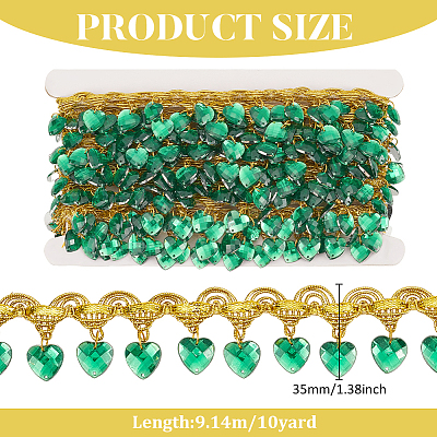 Polyester Lace Ribbon with Plastic Charms Tassel OCOR-WH0078-202A-03-1