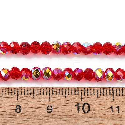 Electroplate Transparent Glass Beads Strands EGLA-A046-01A-08-1