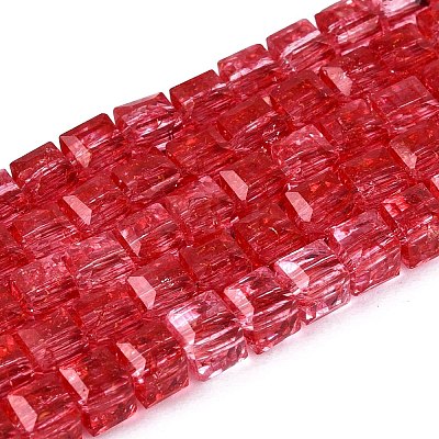 Crackle Transparent Glass Beads Strands GLAA-N062-4mm-13-1