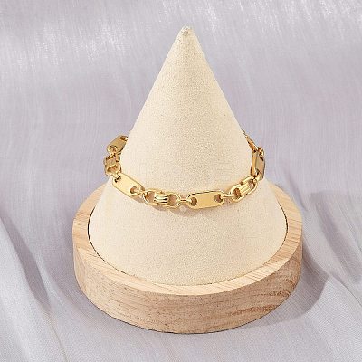304 Stainless Steel Chain Bracelets for Women Men BJEW-Z143-28G-1