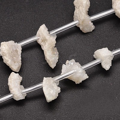 Nuggets Electroplated Natural Druzy Quartz Crystal Beads Strands G-A142-07A-1