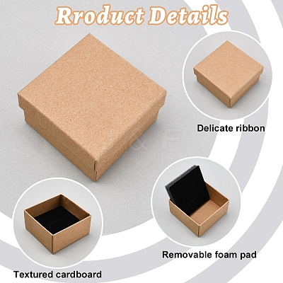 12Pcs 2 Colors Cardboard Paper Jewelry Set Boxes CBOX-FS0001-01-1