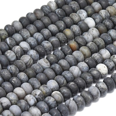 Natural African Black Opal Beads Strands G-P575-A31-6x4mm-1