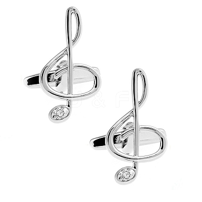 Brass with Glass Rhinestone Cufflinks PW-WG53068-02-1