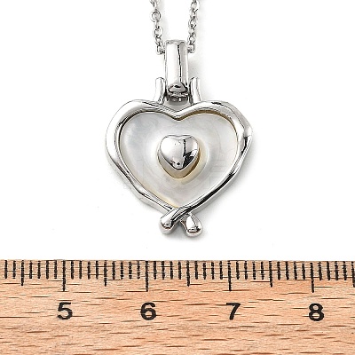 Heart 304 Stainless Steel Cat Eye Pendant Necklaces for Women NJEW-D288-06P-1