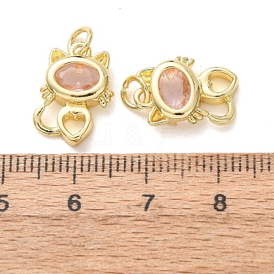 Brass Micro Pave Pink Cubic Zirconia Pendants CU-E003-11G-B-1