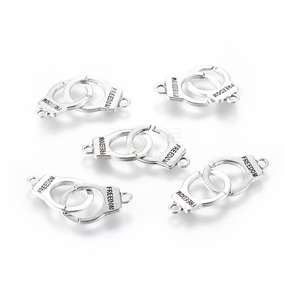 Tibetan Style Alloy Handcuff with Freedom Links connectors X-TIBE-S236-AS-LF-1
