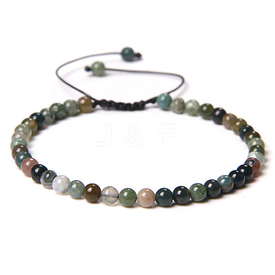 Adjustable Women's Indian Agate Beaded Bracelet CN3407-15-1