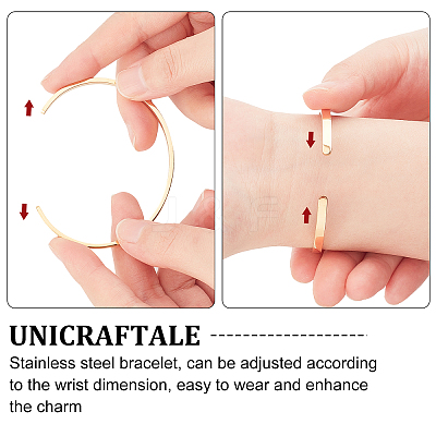 2Pcs 2 Colors 304 Stainless Steel Cuff Bangles BJEW-UN0001-26-1