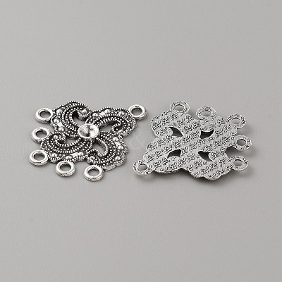 Tibetan Style Zinc Aolly Connector Rhinestone Settings FIND-WH0152-305I-1