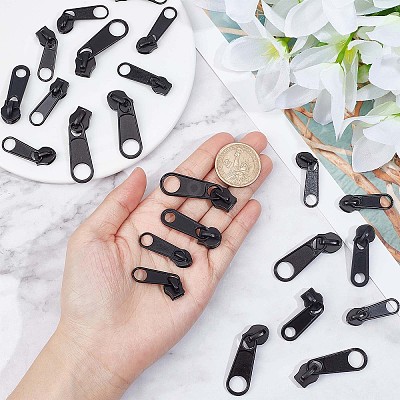 32Pcs 4 Style Zinc Alloy & Plastic Zipper Slider FIND-GF0003-95-1