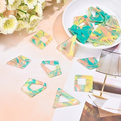 20Pcs 5 Style Acrylic Pendants MACR-SC0001-07-1