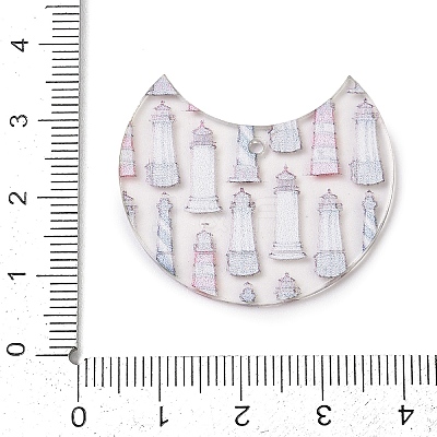 Printed Opaque Acrylic Pendants FIND-K017-10B-1