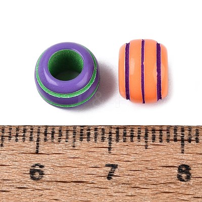 Spray Painted Opaque Acrylic European Beads SACR-N020-03-1