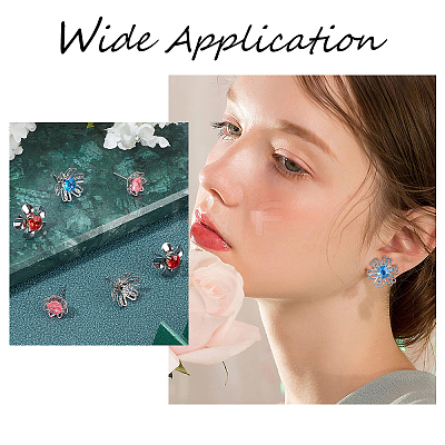 36Pcs 9 Style 304 Stainless Steel Stud Earring Settings STAS-UN0027-06-1