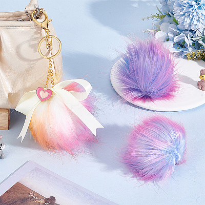 15Pcs 3 Styles Faux Fox Fur Soft Pompom Ball FIND-PH0027-60-1