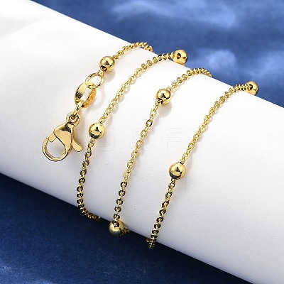 Brass Cable Chain Necklaces X-NJEW-I247-02G-1