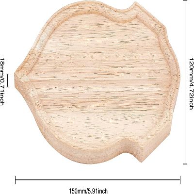 Special-shaped Rubber Wooden Base Display WOOD-WH0023-36-1