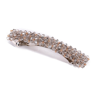 Glass Beaded Hair Barrettes PW-WG60883-05-1