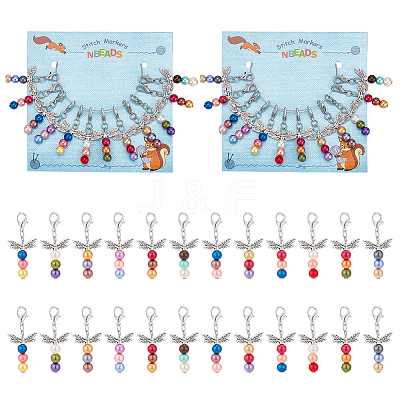 Dragonfly Pendant Stitch Markers HJEW-AB00297-1