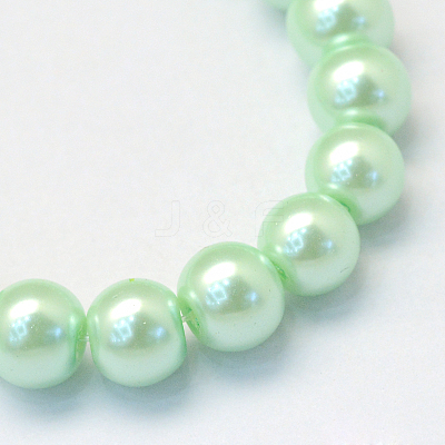 Baking Paint Pearlized Glass Pearl Round Bead Strands HY-Q003-12mm-04-1