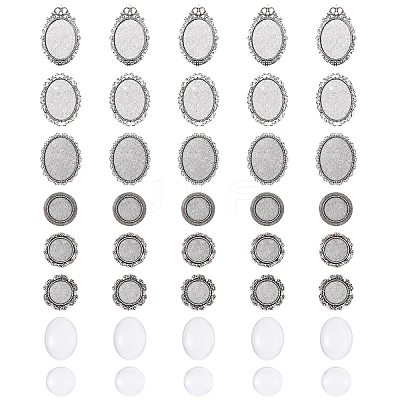 5Pcs Vintage Tibetan Alloy Brooch Cabochon Bezel Settings FIND-YW0009-70-1