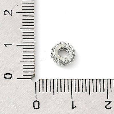 Rack Plating Brass Clear Cubic Zirconia European Beads KK-G501-06B-P-1