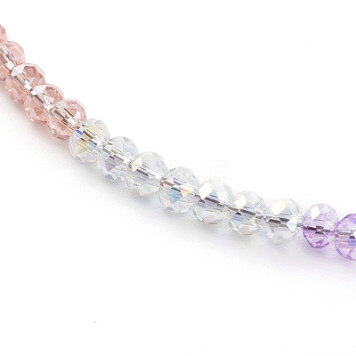 Rainbow Personalized Electroplate Glass Beaded Necklaces NJEW-JN03410-06-1