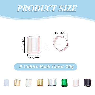 9 Sets 9 Colors Plastic Tube Beads KY-AR0001-43-1