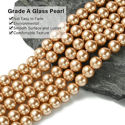 Eco-Friendly Dyed  Glass Pearl Round Beads Strands HY-A002-8mm-RB045-1