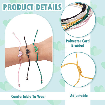 3 Sets 6Pcs 3 Styles Alloy Enamel Link Bracelets BJEW-TA0001-22-1