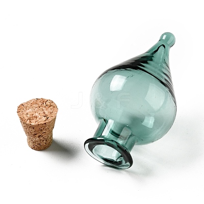 Teardrop Glass Cork Bottles Ornament AJEW-A039-01D-1