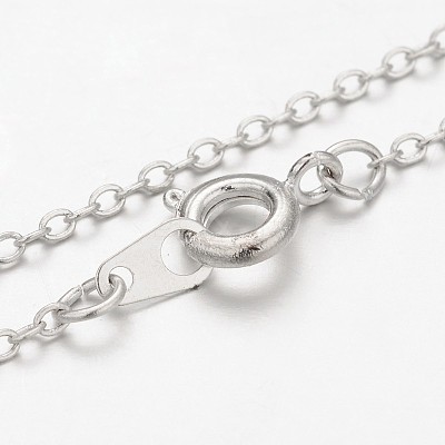 Platinum Plated Vintage Chakra Jewelry Brass Gemstone Cross Pendant Necklaces NJEW-JN01155-02-1