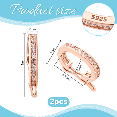 2Pcs 925 Sterling Silver Twister Clasps STER-PH0004-12-1