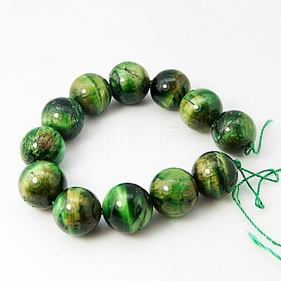 Natural Green Tiger Eye Beads Strands G-G099-8mm-6-1