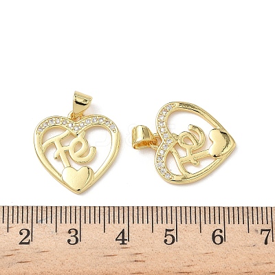 Brass Micro Pave Cubic Zirconia Pendants KK-L243-14G-06-1