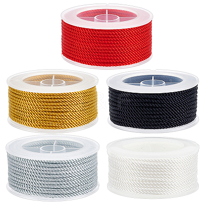 5Rolls 5 Colors 3-ply Nylon Milan Cord OCOR-OC0001-40A-1