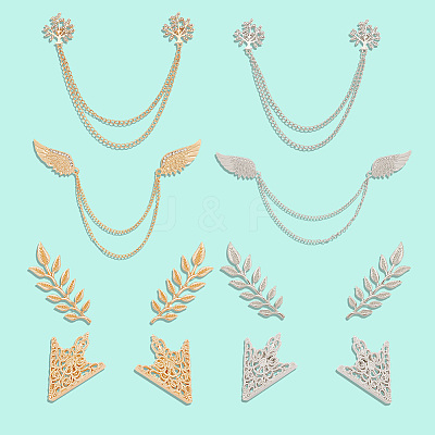 Alloy Rhinestone Hanging Chain Brooches & Tie Collar Pis JEWB-CY0001-02-1