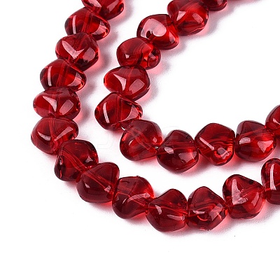 Baking Paint Transparent Glass Beads Strands GLAA-Q109-01A-04-1