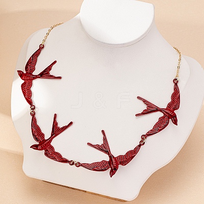 Alloy Enamel Link Chain Necklaces WG1FAB4-01-1